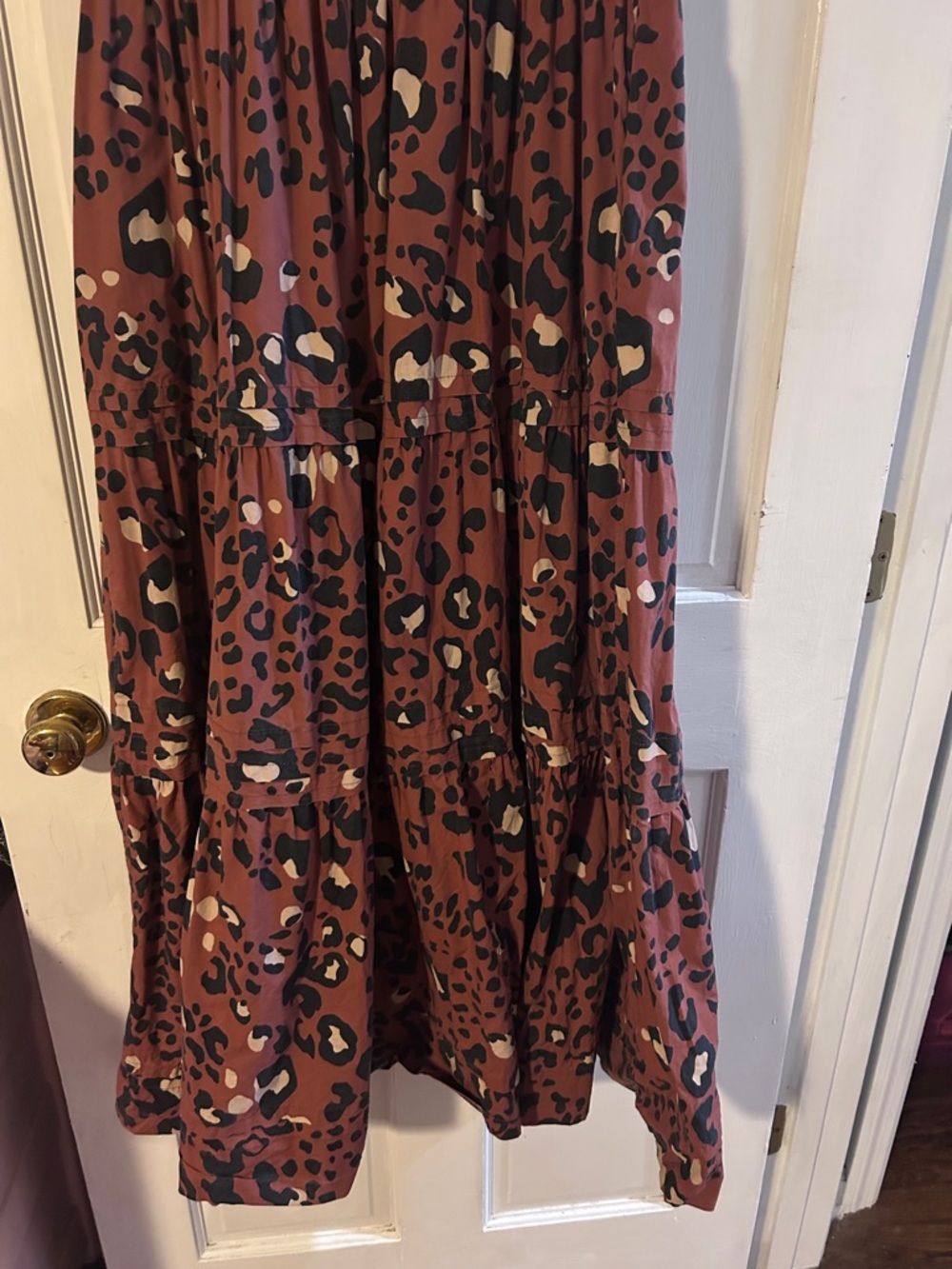 Anthropology Maeve The Somerset Maxi Dress in Leopard Brown Tan Size Large - Picture 5 of 7